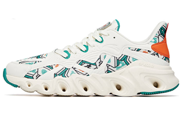Anta Cushioning Slip Resistant Low top Running Shoes Men's White Green