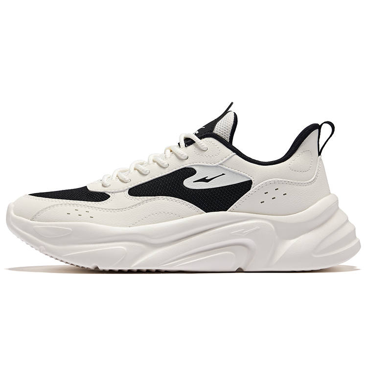Erke Abrasion Resistant Breathable Slip Resistant Low top Casual Shoes Men's Microcrystal White Jet Black