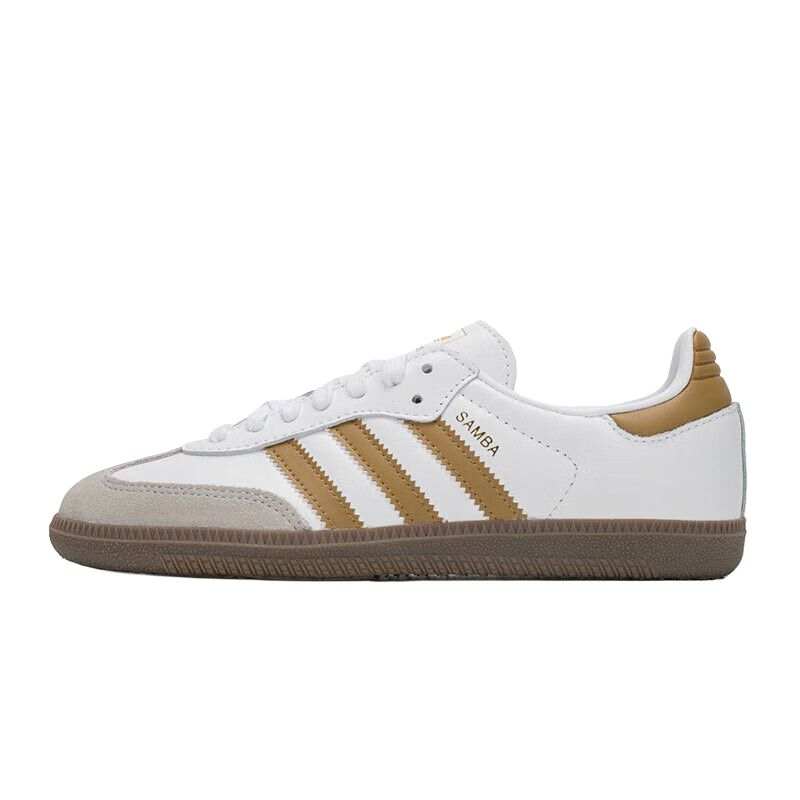 Adidas Originals SAMBA OG Low top Skateboard Shoes Unisex White Gold