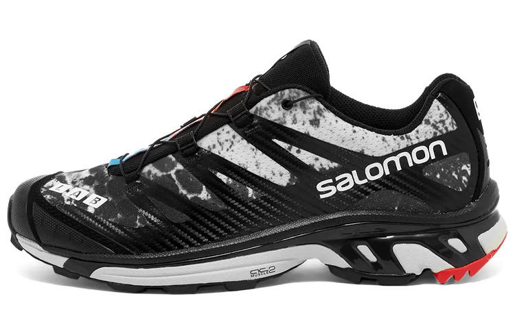 SALOMON XT 4 Cushioning Slip Resistant Breathable Lightweight Low top Running Shoes Men's Silver Black