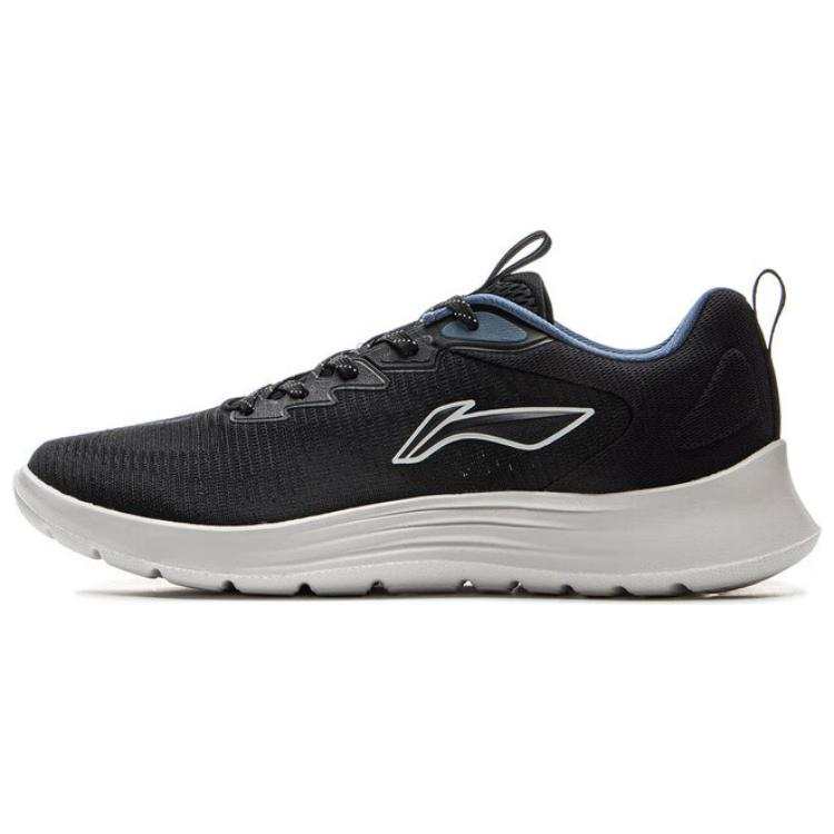 Li-Ning Li Ning Light Strings Cushioning Slip Resistant Abrasion Resistant Lightweight Low top Sprint Running Shoes Men's Black