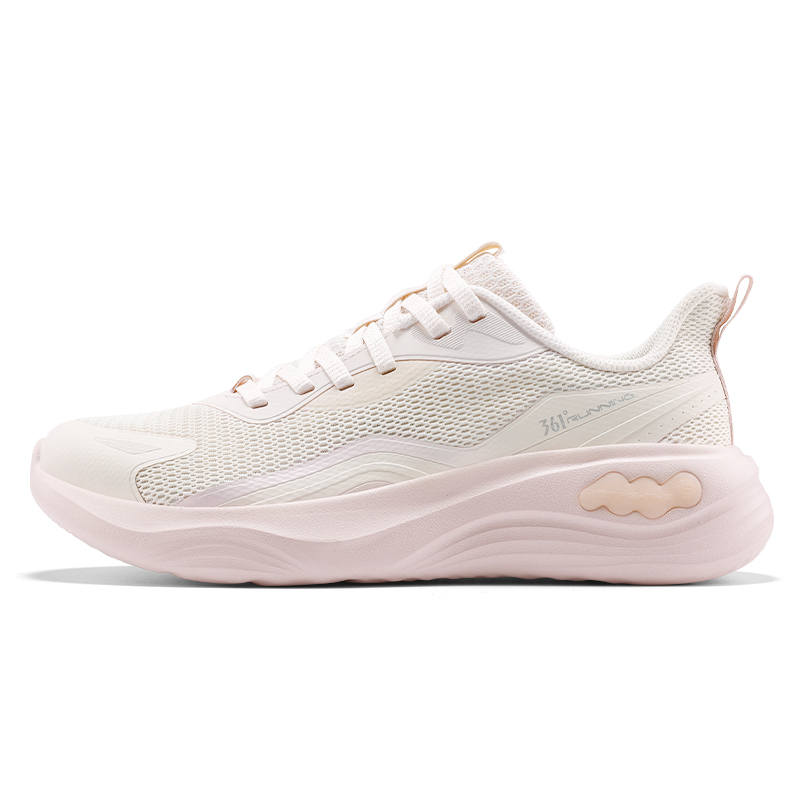 361° Slip Resistant, Breathable, Lightweight Low top Sprint Running Shoes Women's White Pink