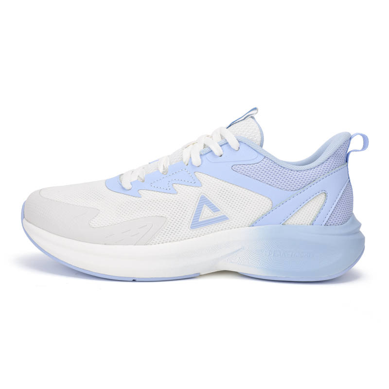 PEAK State Pole Textile, Synthetic Leather Abrasion Resistant Breathable Low top Casual Running Shoes Men's White Blue