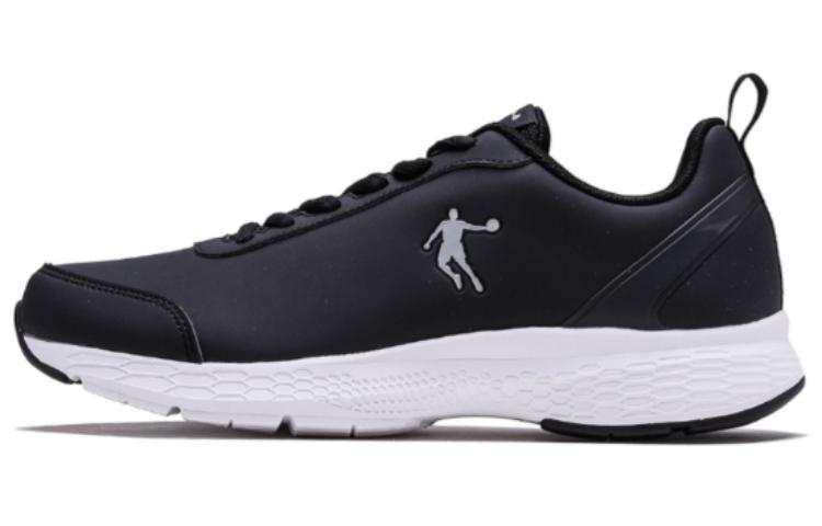 QIAODAN Comfortable Round Toe Cushioning Slip Resistant Low top Running Shoes Men's Black