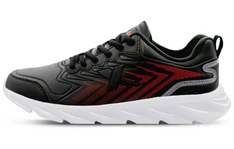 XTEP Cushioning Slip Resistant Abrasion Resistant Low top Running Shoes Men's Black Red