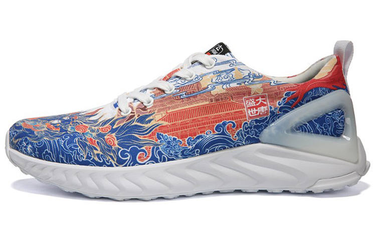 PEAK IDX x PEAK Da Tang Shengshi Comfortable Low top Running Shoes Women's Blue Orange