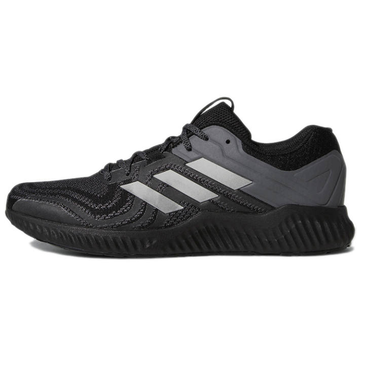 Adidas Adidas Aerobounce St 2 Breathable Low top Marathon Running Shoes Men's Black Gray Silver