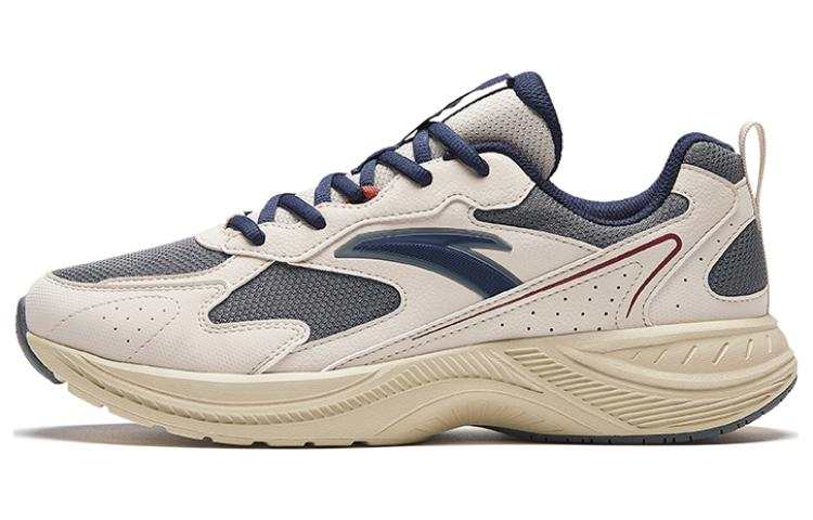 Anta Mesh Abrasion Resistant Low top Retro Running Shoes Men's White Gray