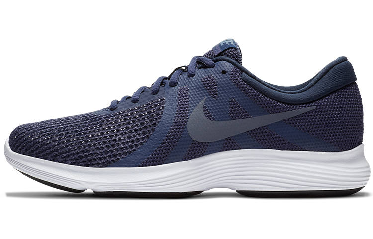 Nike Nike REVOLUTION 4 Versatile Cushioning Slip Resistant Lightweight Low top Running Shoes Men's Dark Blue