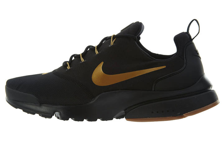 Nike Nike Presto Fly Comfortable And Breathable Low top Casual Running Shoes Men's Black Gold