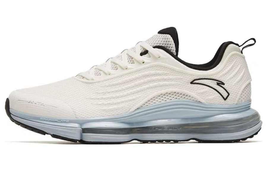Anta Elastic Gum Comfortable Slip Resistant Abrasion Resistant Low top Running Shoes Men's White Blue