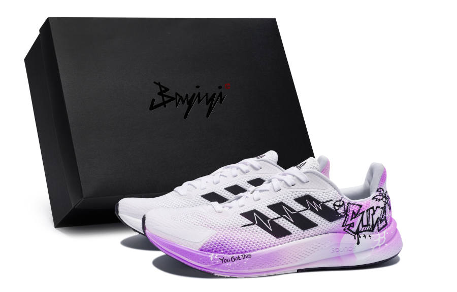 Adidas Adidas X9000l1 Fabric Breathable And Slip Resistant Low top Running Shoes Men's White Purple