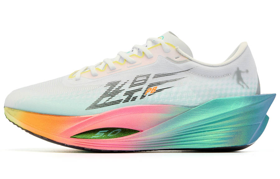 QIAODAN Flying Shadow PB5.0 Mesh Low top Marathon Long Distance Running Racing Running Shoes Men's White Green