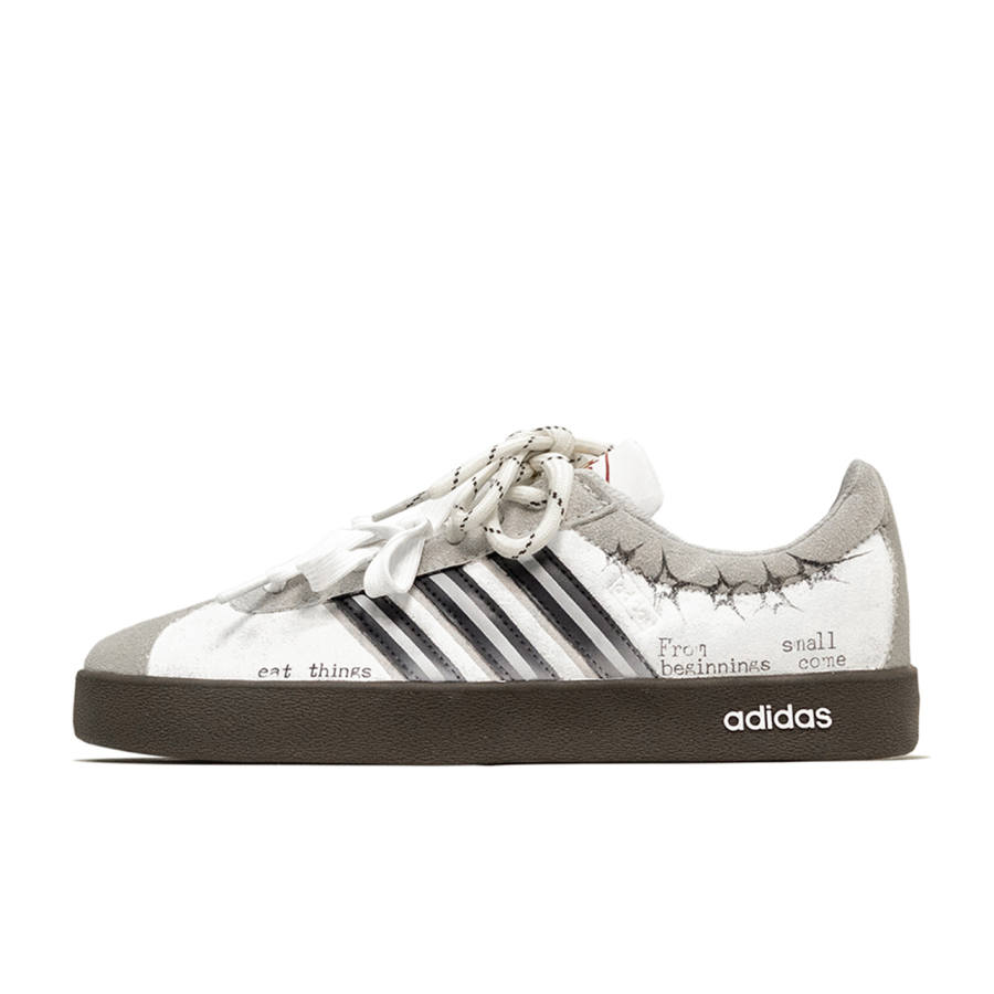 Adidas Adidas VL COURT 2.0 ADCDAVINCI Star Trace Cushioning Low top Skateboard Shoes Unisex Gray White