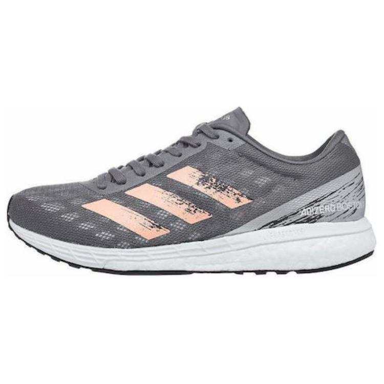 Adidas Adidas Adizero Boston 9 Fabric Cushioning Slip Resistant Low top Marathon Running Shoes Women's Light Orange Gray