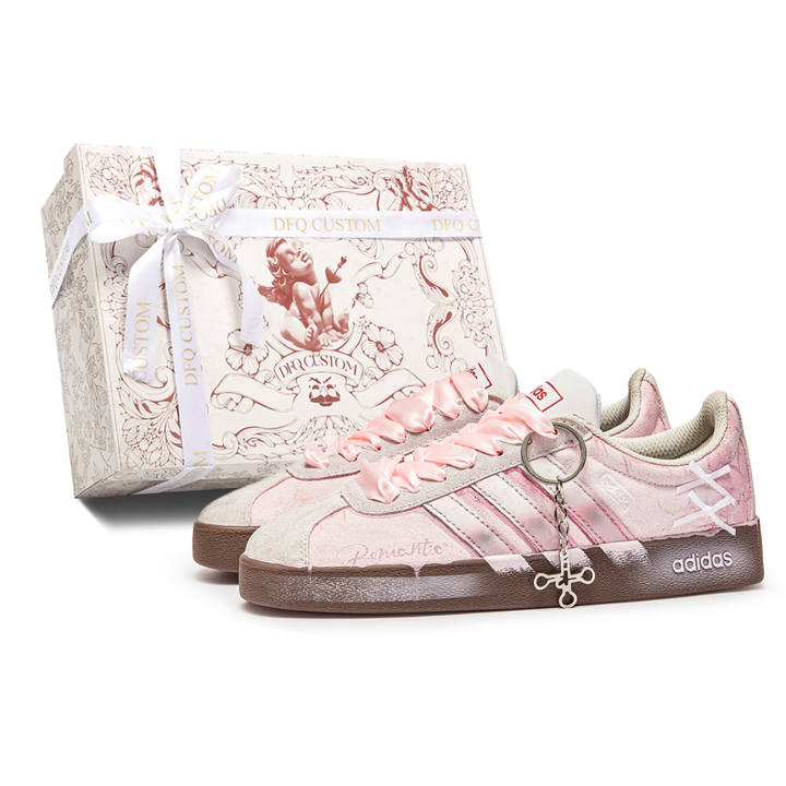 Adidas Adidas VL COURT 2.0 Romantic History Cushioning Abrasion Resistant Cushioning, Wear Resistant Low top Skateboard Shoes