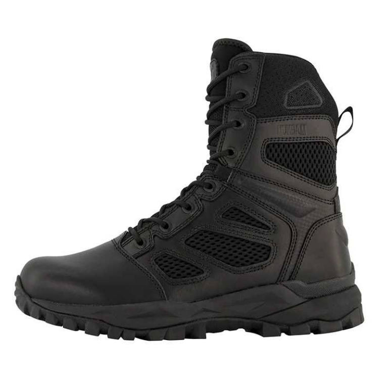 Magnum Elite Spider Mesh, Leather Breathable And Slip Resistant Crew Outdoor Boots Unisex Black