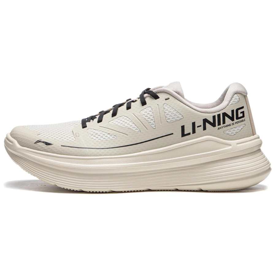 Li-Ning Li Ning Ling Yue Fabric Low top Running Shoes Men's Silver Birch Gray
