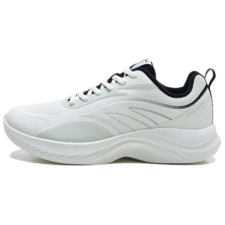 QIAODAN Textile, Synthetic Leather Slip Resistant Abrasion Resistant Low top Casual Running Shoes Men's White Green