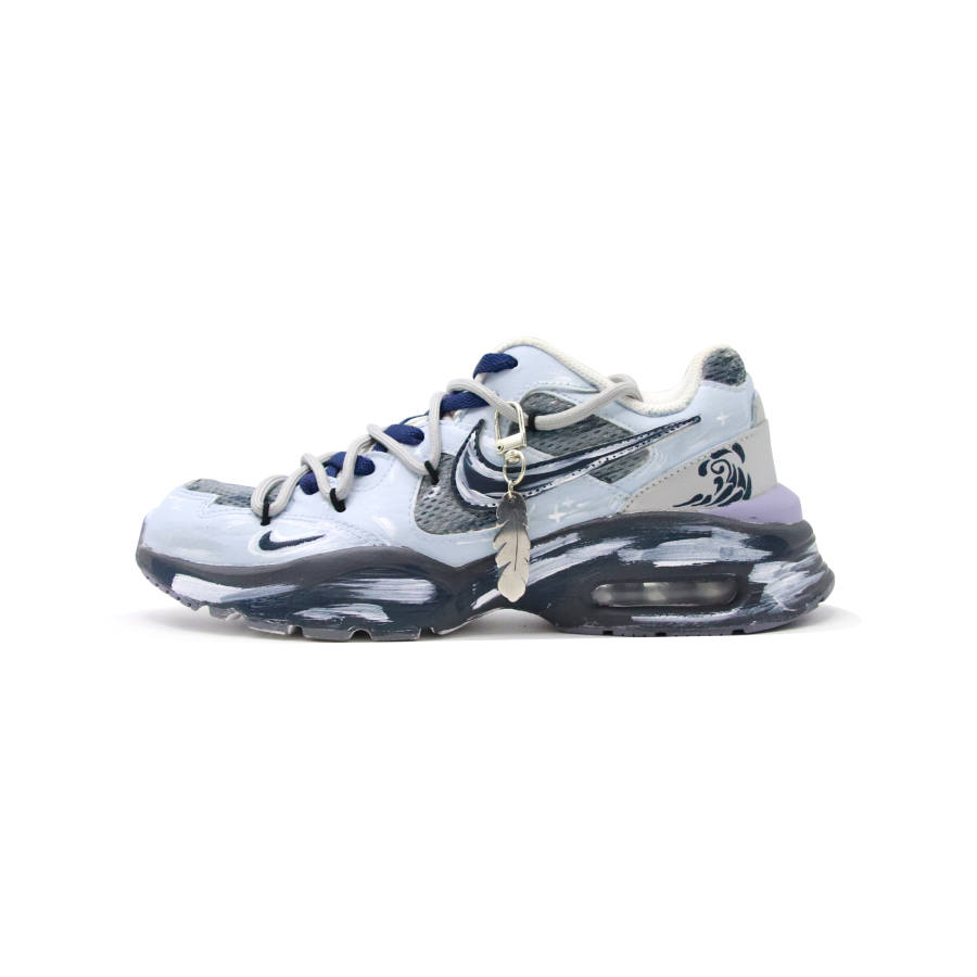 Nike Nike Air Max Fusion Slip Resistant Abrasion Resistant Low top Running Shoes Women's Gray Blue