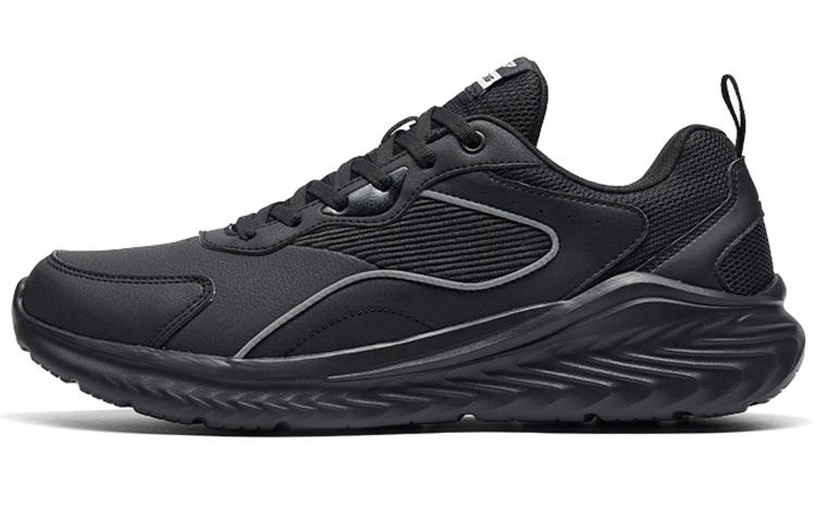 XTEP Cushioning Slip Resistant Abrasion Resistant Low top Running Shoes Men's Black