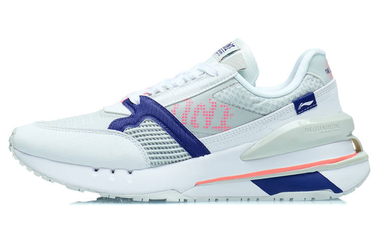Li-Ning Li Ning 001 Cushioning Rebound Low top Running Shoes Women's White Gray Blue