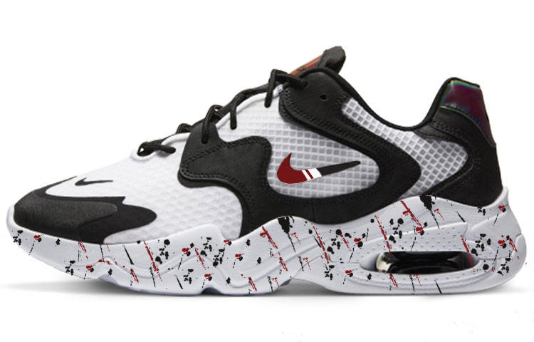 Nike Nike Air Max 2X Cushioning Slip Resistant Low top Marathon Running Shoes Men's White Red Black