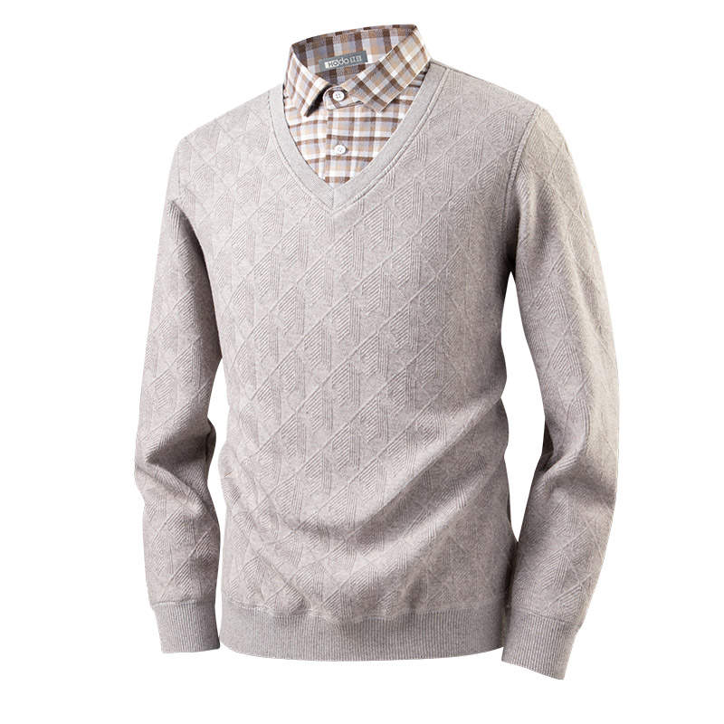 Hodo Knitwear Men's Lapel Thickened And Fleece Lined