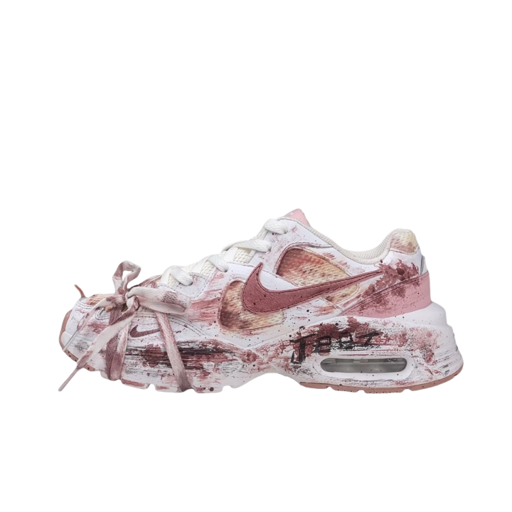 Nike Nike Air Max Fusion Cushioning Abrasion Resistant Breathable Low top Training Running Shoes Women's White Pink