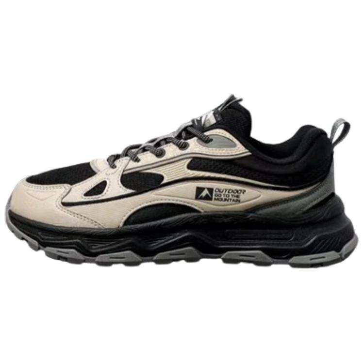 XTEP Cushioning Slip Resistant Low top Casual Running Shoes Men's Earth Tone Black