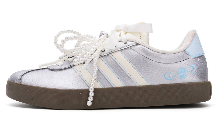 Adidas Adidas VL COURT 3.0 Pearl Low top Skateboard Shoes Unisex Silver Blue