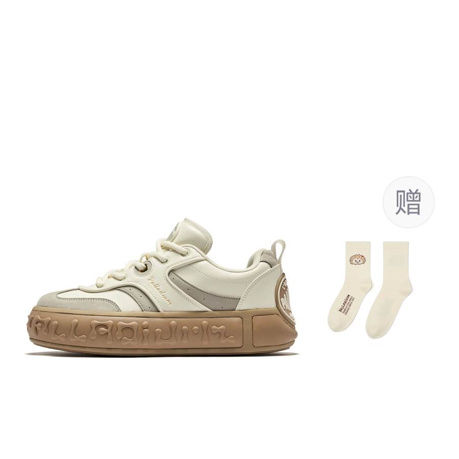Palladium German Army Trainers Music Note Shoes Low top Skateboard Shoes Men's White