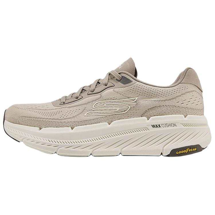 Skechers MAX CUSHION Support Rebound Running Shoes Men's Taupe
