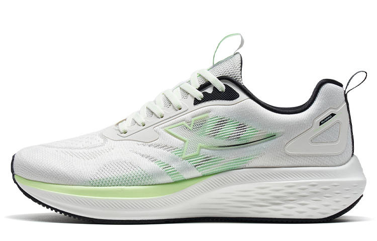 XTEP Running Shoes Men's Low Top Sail White/Neon Pink Green
