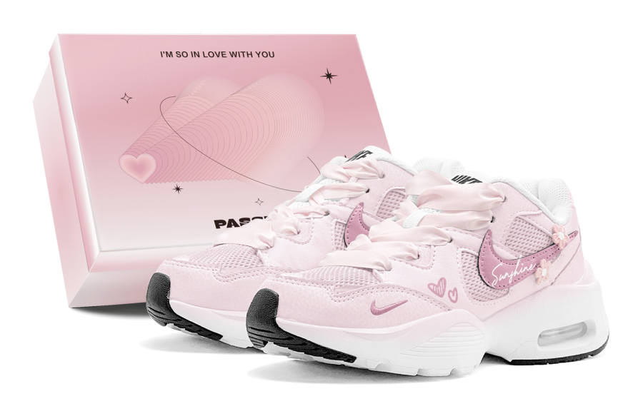 Nike Nike Air Max Fusion Cushioning Abrasion Resistant Breathable Slip Resistant Low top Running Shoes Women's Pink