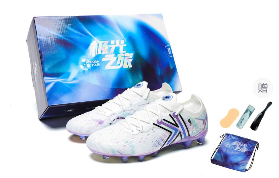 KELME Quick Spark 5.0 FG Firm Ground Cushioning Slip Resistant Rebound Soccer Shoes Unisex White Multicolor Flagship
