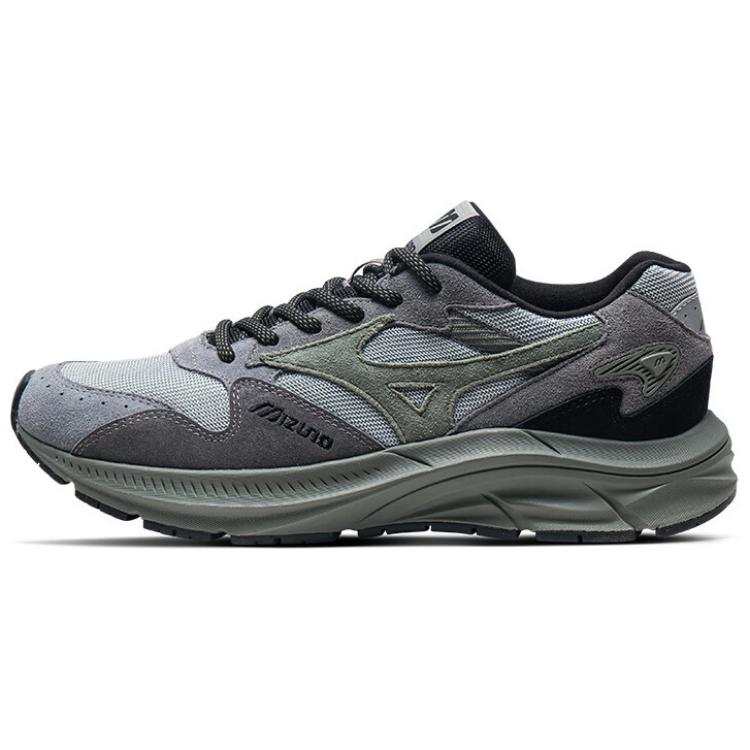 Mizuno Pi Retro Abrasion Resistant Breathable Low top Casual Shoes Unisex Light Gray/Dark Green