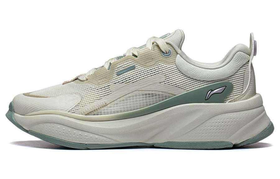 Li-Ning Li Ning Soft Slip Resistant Low top Casual Shoes Women's Green