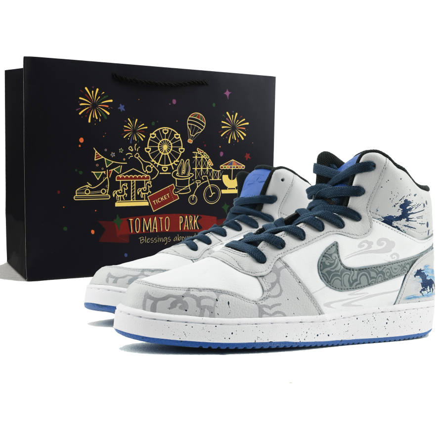 Nike Nike EBERNON Ink Horse Farewell The Year Abrasion Resistant Abrasion Resistant Mid top Vintage Basketball Shoes Men's