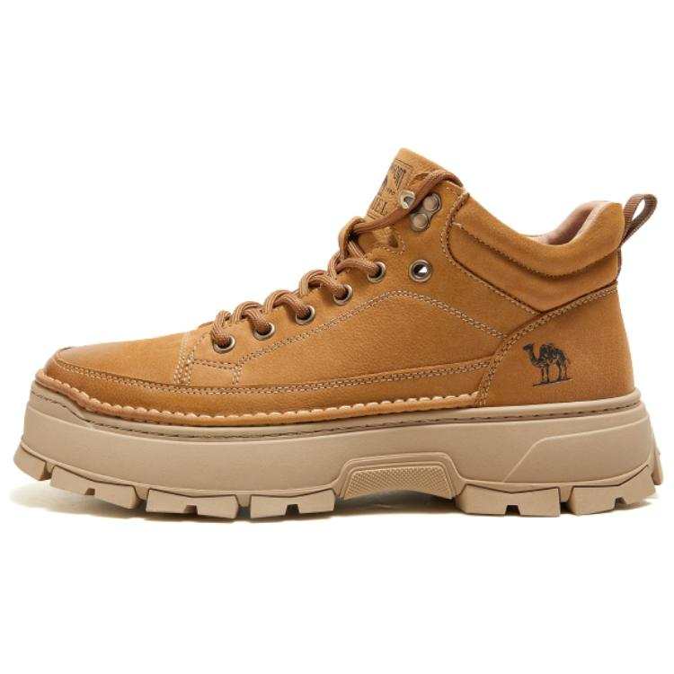 CAMEL CAMEL Cow Leather Ankle Length Combat Boots 4cm Men's