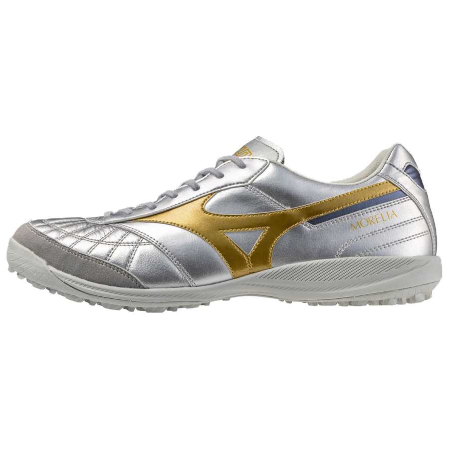 Mizuno MORELIA SALA Slip Resistant Abrasion Resistant Soccer Shoes Unisex Silver