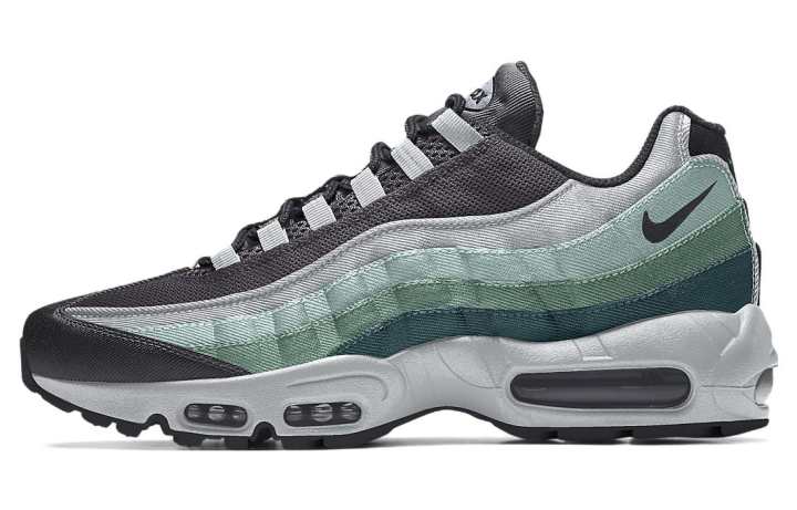 Nike Nike Air Max 95 Abrasion Resistant Abrasion Resistant Low top Casual Shoes Women's Black Green