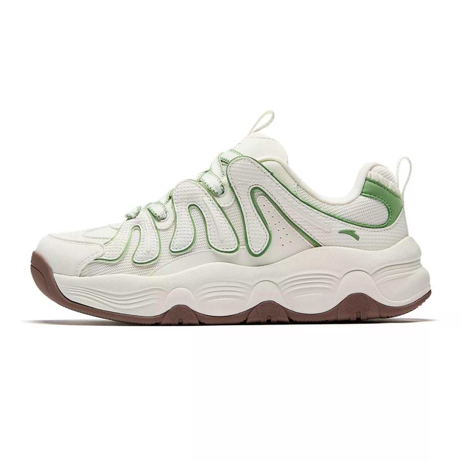 Anta Abrasion Resistant Height Increasing Low top Casual Shoes Women's White Green