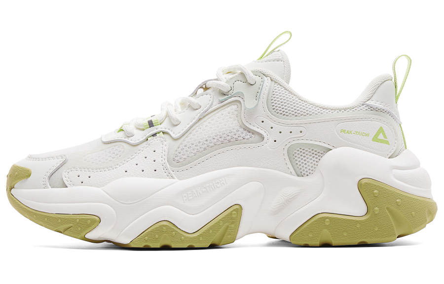 PEAK Cushioning Rebound Height Increasing Abrasion Resistant Slip Resistant Low top Casual Shoes Women's White Green