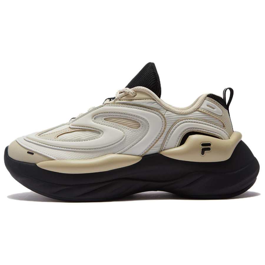 FILA FUSION BUZZARD Meteorite Shoes Height Increasing Coverage Cushioning Low top Casual Shoes Women's Beige Brown