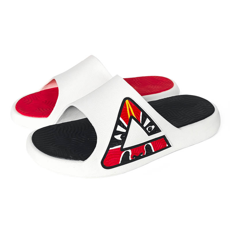 PEAK Tai Ji1.0 Slide Slippers Men's Black Red Mismatched