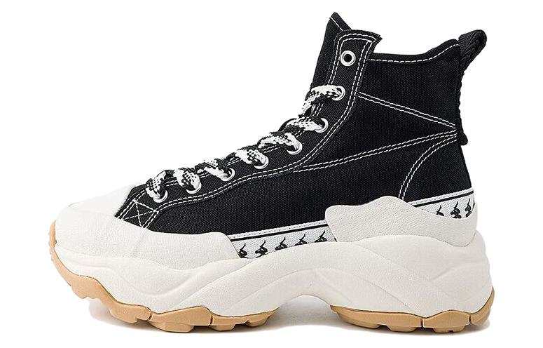 Kappa Textile, Synthetic Leather Abrasion Resistant High top Casual Shoes Women's Black
