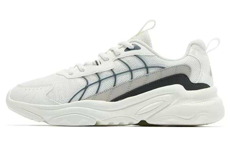 QIAODAN Lightweight Rebound Low top Sports Casual Shoes Men's White Gray