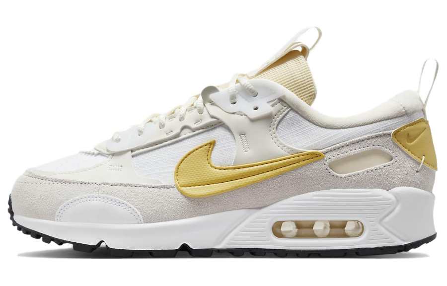 Nike Nike Air Max 90 FUTURA Textile, Suede Abrasion Resistant Abrasion Resistant Low top Casual Shoes Women's Beige Yellow