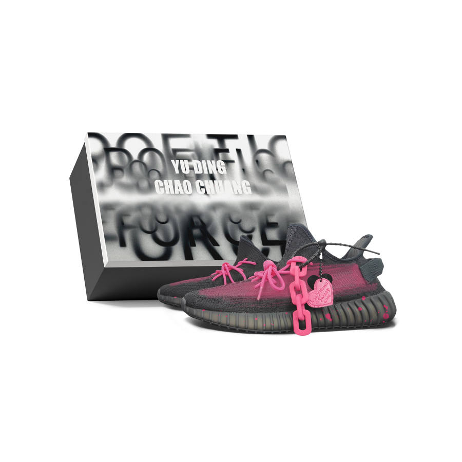 Adidas Originals Yeezy Boost 350 V2 Moisture Wicking And Breathable Low top Casual Shoes Unisex Black Pink